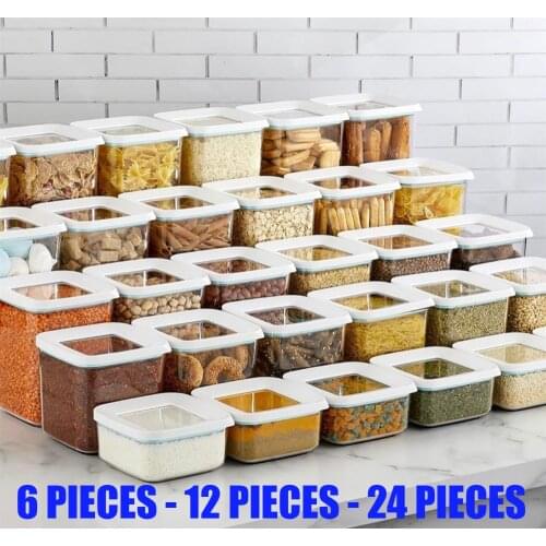 High Quality BPA Free Kitchen Pantry Storage Box Vacuum Lid Fresh Food Pasta,Legumes,Tea Container Rangement Cuisine