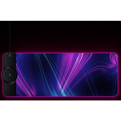 LED Light Gaming Mouse Pad RGB Large Keyboard Cover Non-Slip Rubber Base Computer Carpet Desk Mat PC Game Mouse Pad Fast Charge