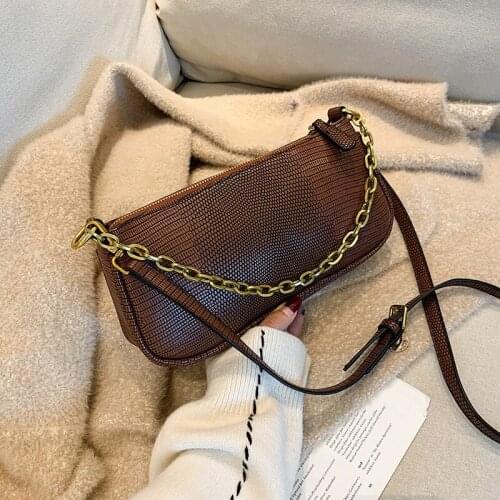 Leather Crossbody Bag For Women Mini Fashion Messenger Bag Retro Evening Handbag Chain Shoulder Bags Small Purse Female Bols