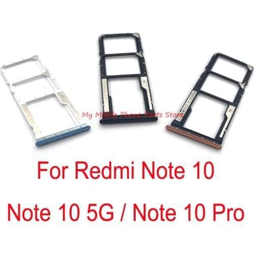 Dual Sim SD Card Tray Card Reader Holder Slot Adapter For Xiaomi Redmi Note 10 Note10 (5G) Plus Pro Sim Tray Repair Parts