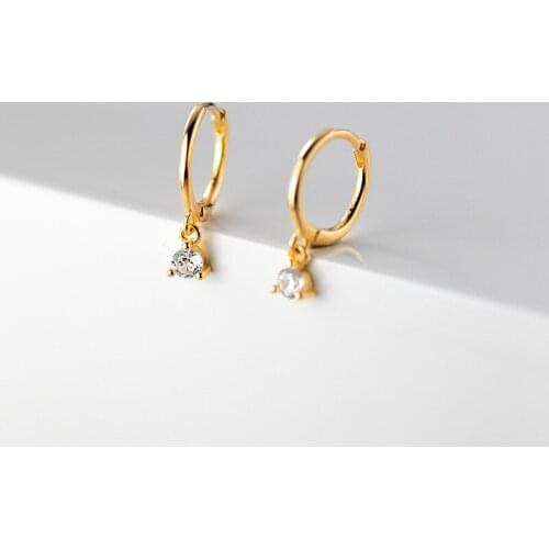 The Latest Version Of Inlaid Zircon Small Hoop Earrings Simple Summer Geomtric Round Earrings For Women Grls Gift Jewelry 2021