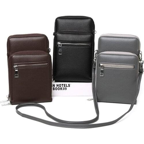 Weysfor 2021 PU Leather Shoulder Bag for Men Business Multi-Pocket Messenger Bag Mobile Phone Pouch Male Designer Crossbody Bags