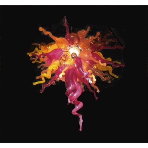 Cheap Lamp Yellow adn red Mixed LED handmade Blown Glass Chandeliers Chihuly Chandelier lighting