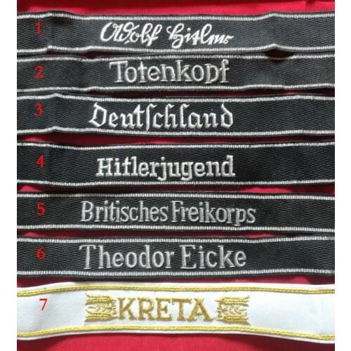 WW2 GERMAN OFFICER METAL WIRE UNIFORM CUFF STRIP TITLE