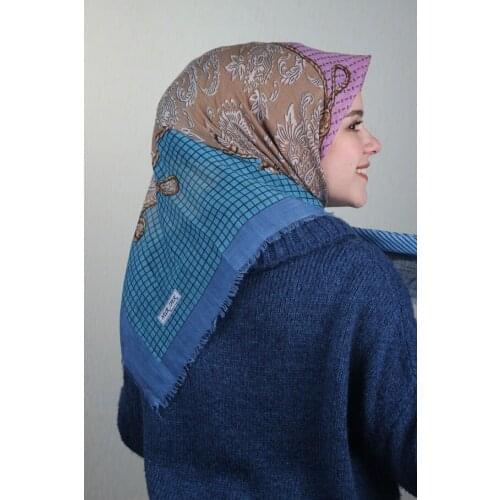 NUR SILK PATTERNED LINEN FLAMLI SCARF-DESEN-25-RENK-07