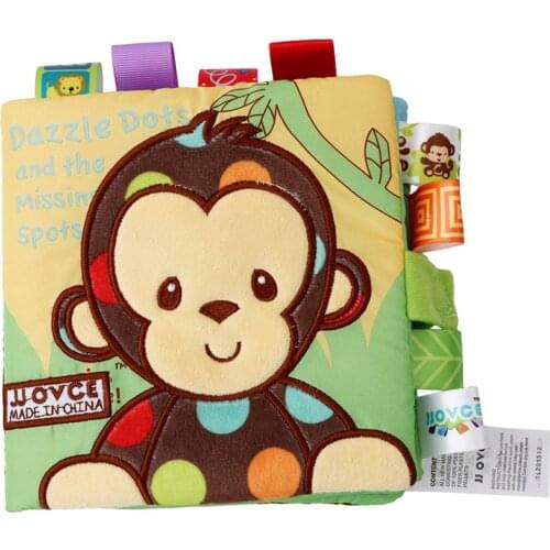 Learning Educational Kids Cloth Books Animal Style Monkey/Owl/Dog Newborn Baby Toys Cute Infant Baby Fabric Book Ratteles Toy