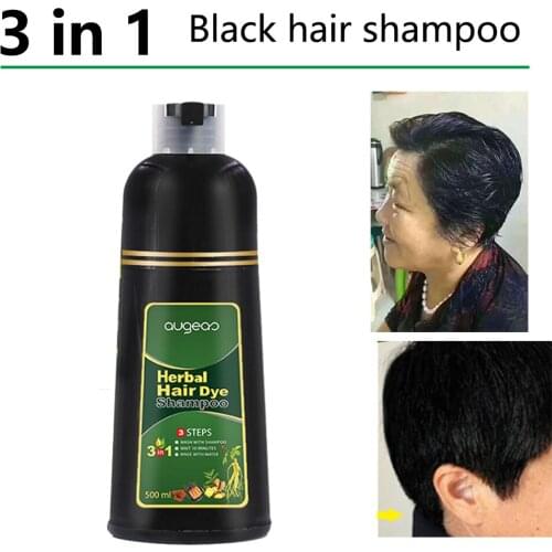 500ml Organic Natural Fast Hair Dye Only 5 Minutes Noni Plant Essence Black Hair Color Dye Shampoo for Cover Gray White Hair