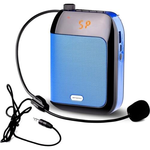 15W Wired Megaphone Wearable Voice Amplifier Portable Headset Microphone 2400 mAh Big Power Music Player for Teaching Promotion