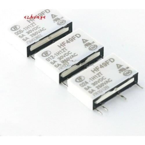 Relay hf49fd-012-1h2t HF49FD-005-1H12T HF49FD-024-1H12T 4pin 5A250VAC HF49FA-012-1H1T