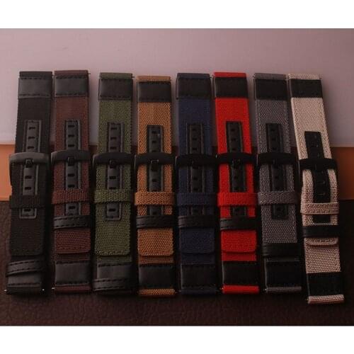 Nylon Watch Strap Band Sport Nato 20 22mm Black Green Blue Red Grey Khaki Watchbands Stainless Steel Buckle Clasp Accessories