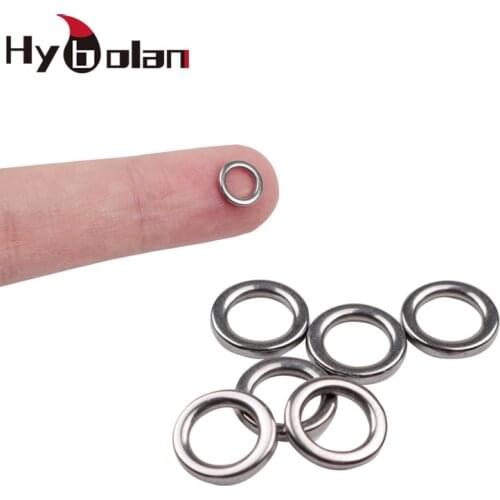 HYBOLAN 20pcs Connector Fishing Rings Stainless Steel seamless Single ring Strengthen Solid Ring Lure Connecting Fishing tool