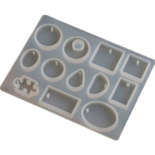 Silicone Casting Mold For DIY Resin Jewelry Pendants 12 Shapes Silicone Casting Mold Tools For Clay Epoxy Resin Silicone