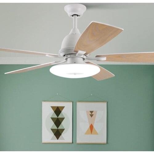 Nordic Retro Led Wooden Ceiling Fan Light For Restaurant Bedroom Indoor Three Color Dimming With Remote Control Deco Luminaire