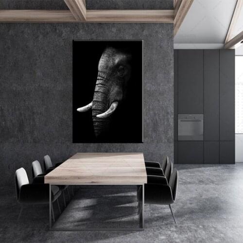 Modern Black and White Africa Jungle Wild Animal Lion Tiger Leopard Canvas Painting Living Room Wall Picture Decoration Poster