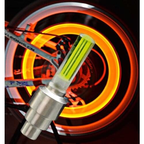 2 Pcs/set Car Motorcycle Bicycle Universal Fluorescent Stick Type Valve Lamp Wheel Decoration Lamp Auto Parts Bicycle Parts
