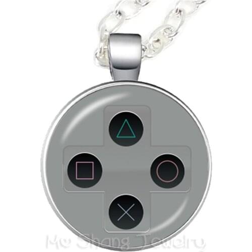 Vintage Video Game Controller Necklace Cool Men Gaming Gamer Jewelry Gift Retro Controller Gamepad Key Picture Sweater chain Gif
