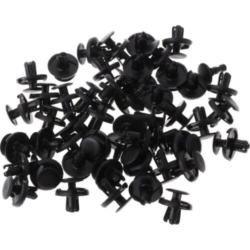 50 Pcs 7mm Hole Black Plastic Rivet Fastener Bumper Fender Push Clip For Suzuki Alto for car accessories