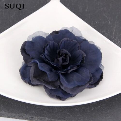 SUQI Vintage brooches Pin for Womens silk pearl yarn Brooches Jewelry Rose Flowers Brooches Pins hair clothes dress Decoration