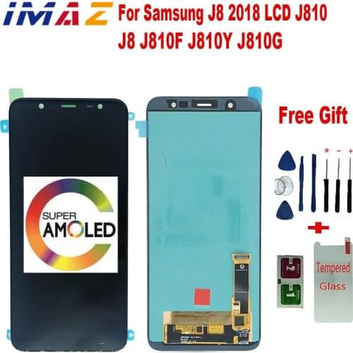 IMAZ SUPER AMOLED 6.0” LCD For Samsung Galaxy J8 2018 J810 J810F LCD Display Touch Screen Digitizer Assembly For J8 J810M/Y LCD