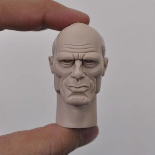 1/6 The Male Gangsters Unpainted Head Sculpt Models Comic Style for 12''Figures Bodies Accessories
