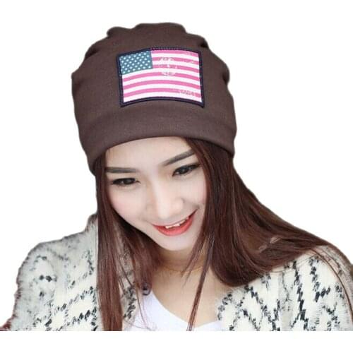 1 Pcs 2017 New Spring Summer American Flag Knitted Cap Fashion Hat For Men And Women Beanies Skullies 4 Colors