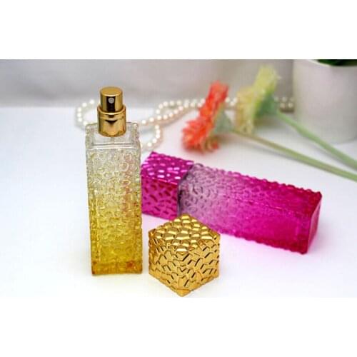 100pcs 50ML Water Cube color spray perfume bottle empty glass spray packing bottle new