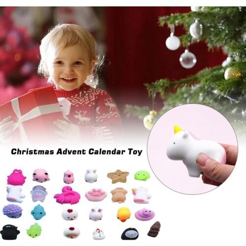 Christmas Advent Calendar Countdown Decorations 24PCS Anti-Stress Squeeze Toy For New Year Christmas Navidad Xmas Gift For Kids