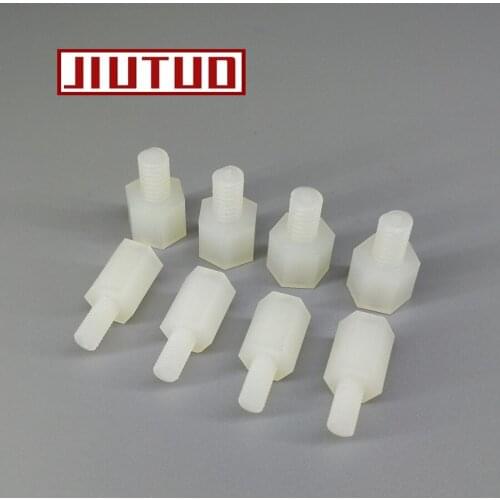 500PCS White Nylon Screw M2.5*5/6/8/10/12/15/18/20+6 Spacer Screw Stand-off Hex Screw Male Hex Column Standoff