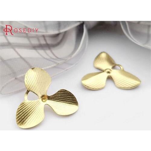C975)60 pieces 18mm Not plated color Brass Flower Charms Pendants Diy Jewelry Findings Accessories Wholesale