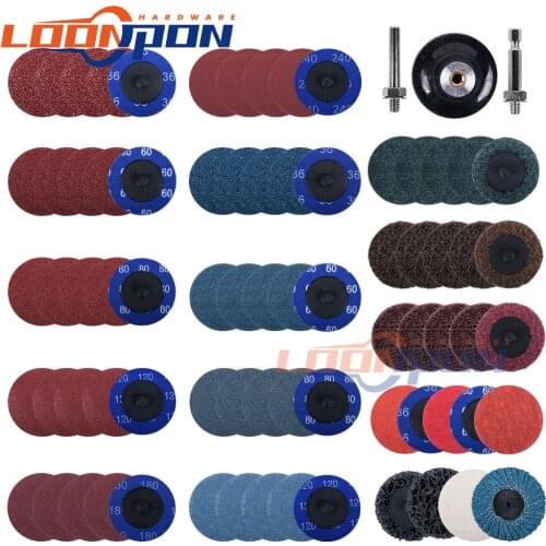 50mm Roloc Sanding Discs Roll Lock Surface Sanding Discs 2 Inch Pad Polishing Sandpaper Quick Change Disc For Rotary Tool