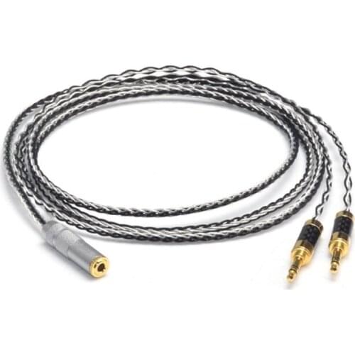 Hi-Fi 3.5 Female to Dual 3.5 Male Cable Audio Line 3.5mm to Double 3.5mm Audio Wire 6N OCC Silver-Plated MP3 MP4 Player
