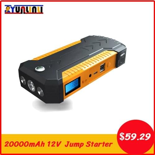 YUNLINLI 12V 20000mAh Car Jump Starter Power Bank Dual USB Interface Car Emergency Starting Power Portable Car Battery Charger