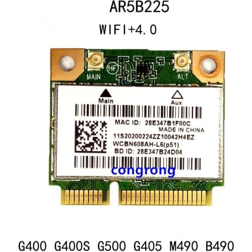 For Atheros AR5B225 AR9485 half Mini PCI-E WIFI bluetooth 4.0 Wireless card for Lenovo G400 G400S G500 G405 M490 B490