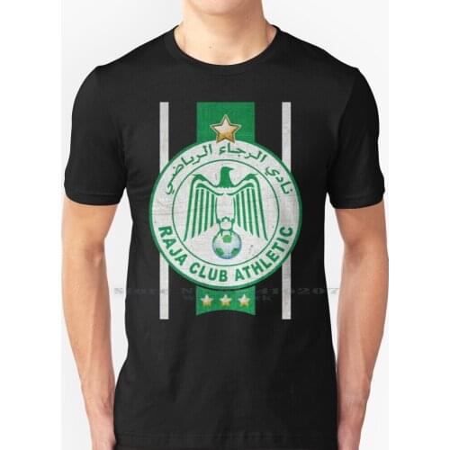 Raja Casablanca Ultras Hooligans Fans Football Morocco T Shirt 100% Pure Cotton Raja Casablanca Ultras Hooligans Fans Football