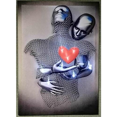 Canvas table leds metallic love heart wall decoration Fashion luminous table, lighted canvas table