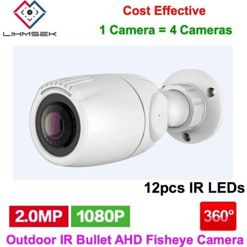 Lihmsek IR Infrared Bullet Fisheye Camera AHD 360 degree Panoramic Lens 2mp megapixel CCTV AHD Fisheye Camera Waterproof