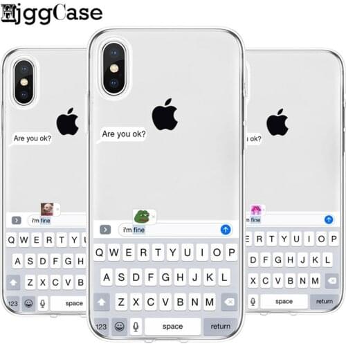 Funny Meme Are You Ok I Am Fine Soft Clear Phone Case For iPhone 11 12 Pro Max 6 S 7 8 Plus X XS Max XR Cases Cover Fundas Coque