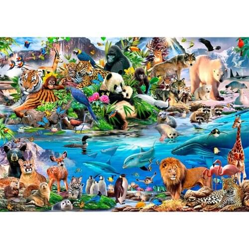 5D DIY Diamond Embroidery Stitch Crystal Square & Round Diamond Sets Decorative Animals Hanging Wall Art