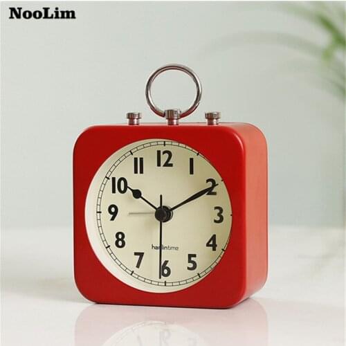 NOOLIM Nordic Minimalist Creative Hanging Alarm Clock Household Bedside Mute Desktop Decoration Simple Portable Alarm Clock