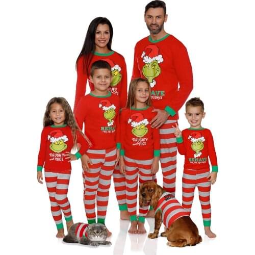 2021 New Christmas Father Mother Kids Clothes Top+Pants Family Matching Outfit Sleepwear Pajamas Set Baby Romper