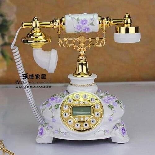 New European style retro antique landline fashion pastoral wedding gifts telephone Decoration home art rustic phone