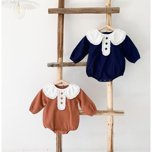 2021 Newborn Baby Korea Style Pure Color Rompers Spring Baby Girl Baby Boy Cute Clothing