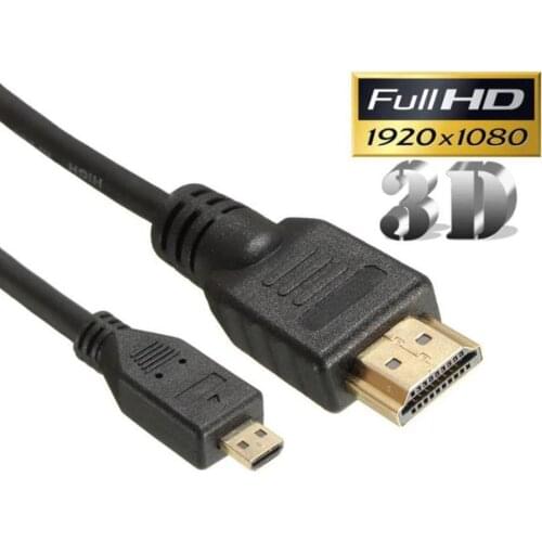 1M micro HDMI-compatiblto HDMI-compatible 1080p cable TV AV adapter Mobile Phones Tablets HDTV PC tablet camera cable hero3/4 HD