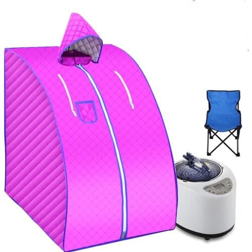 Portable Steam Sauna With Fold Chair US Eu Plug 1000W 2L Home Steam Sauna STEAM BATH Ease Insomnia Stainless Steel Pipe Support