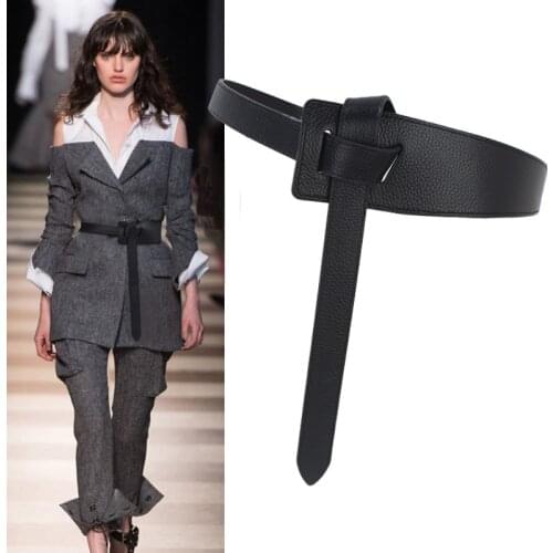 Luxury Fashion Designer Brand Coat Belts Female Black Wide Decoration with Sweater Fashion Versatile Corset Suit Waistband