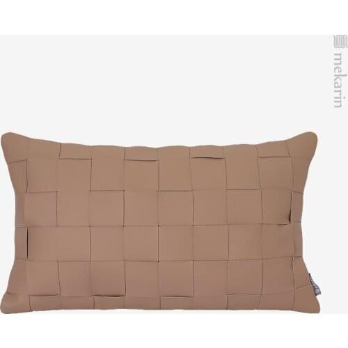 Nordic light luxury brown woven waist pillow hotel bedroom living room cushion winery restaurant cushion sofa cushion