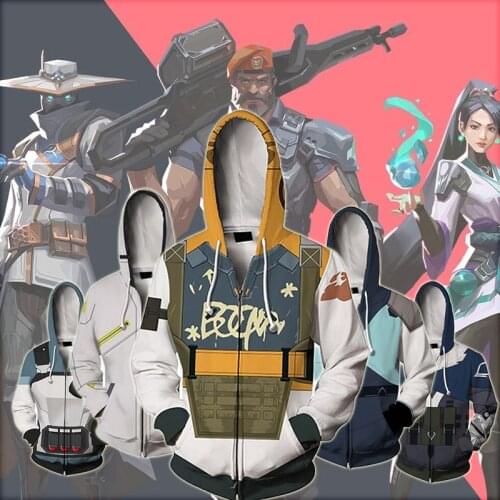 Valorant Viper Cosplay 3D Print Hoodie Adult Zipper Zip Up Jacket Sweatshirt Pullover Coat Valorant Raze Hoodie Jackets Top