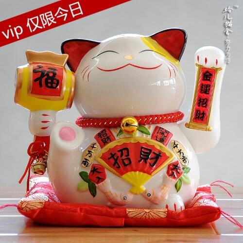 Hand cat ornaments opening large ceramic gifts electric double hand wealth