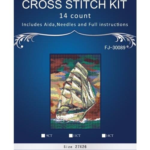 Top Quality Beautiful Lovely Counted Cross Stitch Kit Similar Dim cross stitch Similar DMC similar dim boat FJ-3009