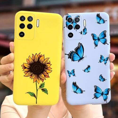 For Oppo A94 CPH2203 Case Cute Sunflower Back Cover For Oppo A94 5G CPH2211 OppoA94 A 94 5G Phone Cases Bumper Soft Fundas Coque